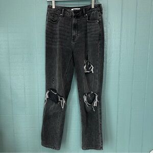 PacSun Gray Denim Distressed Mom Jeans Size 27